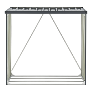 Holzregal für den Außenbereich aus verzinktem Stahl, 156 × 80 × 152 cm, anthrazitgrau
