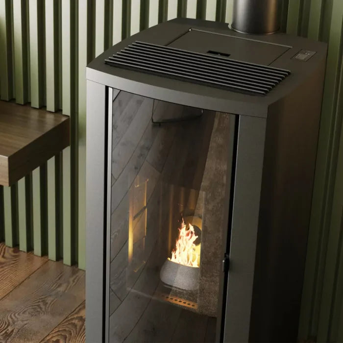 Luftdichter Pelletofen (konzentrischer Abzug oben) Cristallo Silenzio Up – 9,2 kW