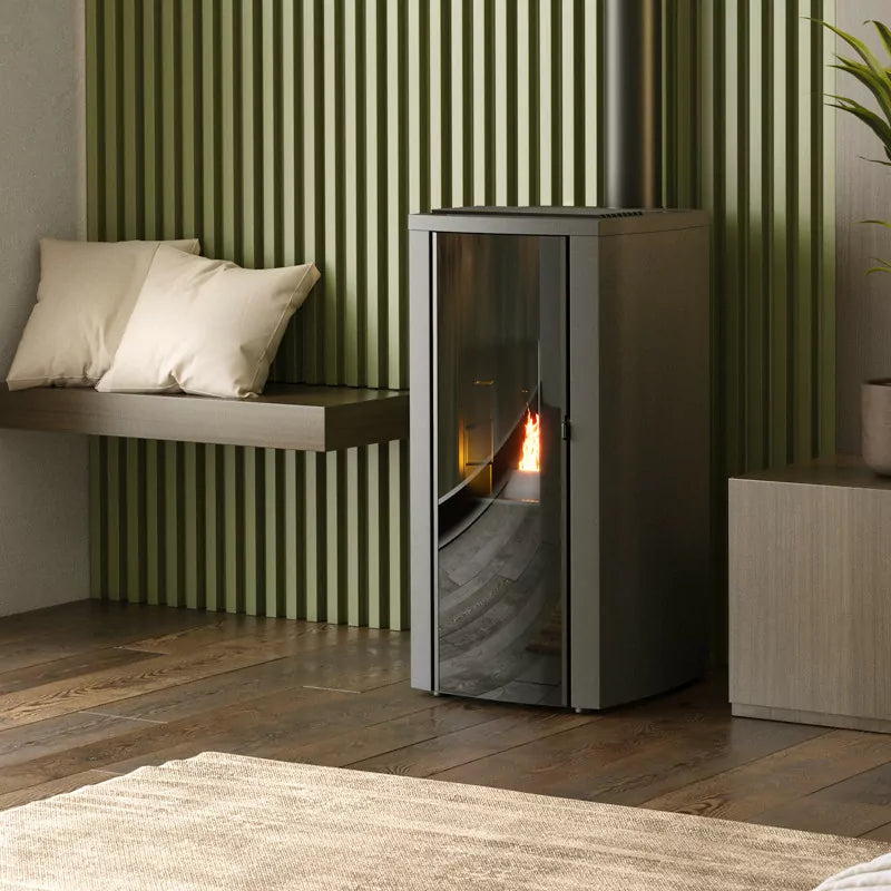 Luftdichter Pelletofen (konzentrischer Abzug oben) Cristallo Silenzio Up – 9,2 kW